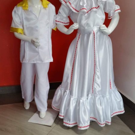 CUMBIA BLANCO CINTA ROJA NIÑA