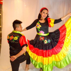 Cumbia negro bordado adultos mujeres
