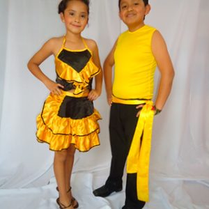 Traje corazón amarillo niñas