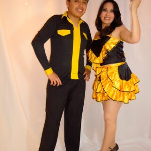 Traje corazón amarillo adulto hombres