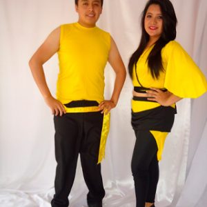 Traje licra amarillo mujeres