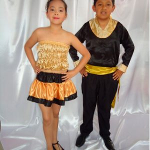 Traje nido de abeja dorado niños